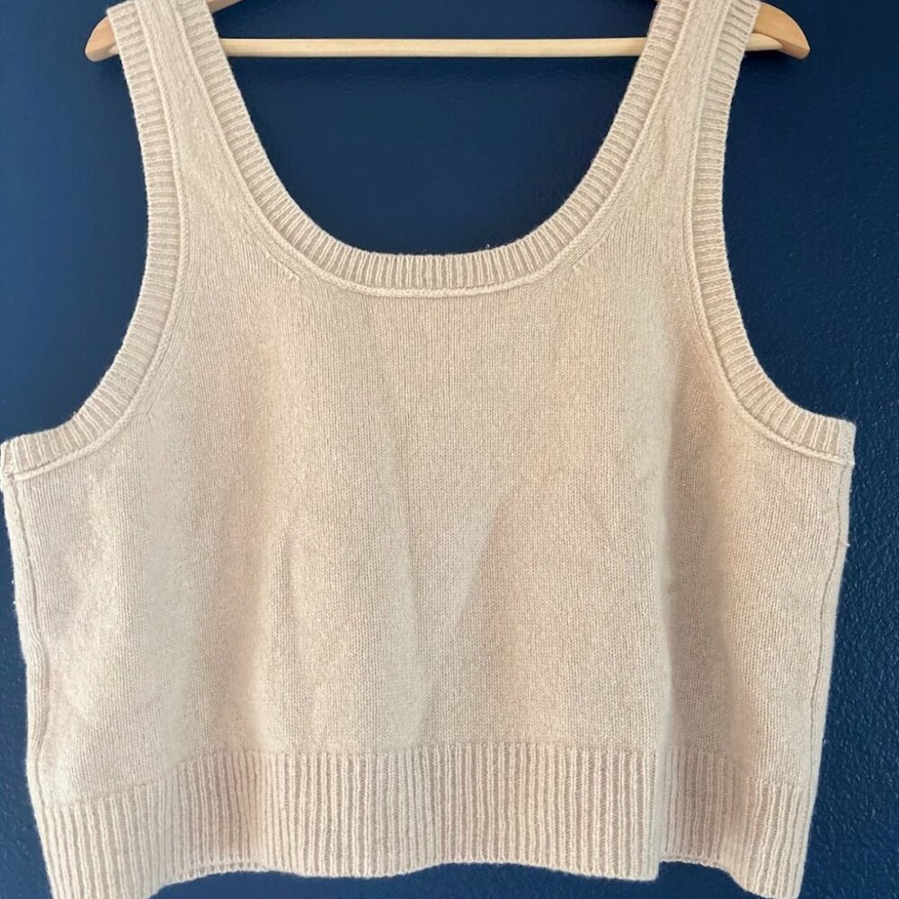 Madewell Wool/Cashmere Knit Tank Top in Heathered beige